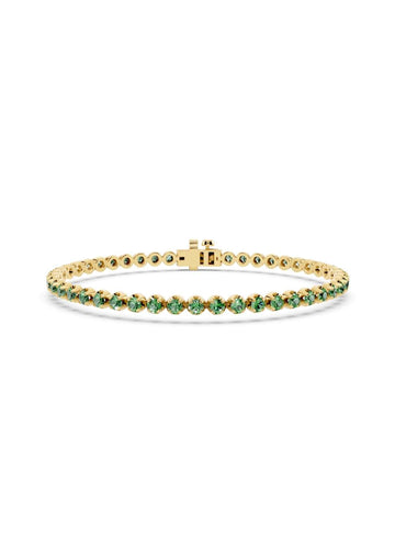 Emerald Bezel Tennis Bracelet Image 1