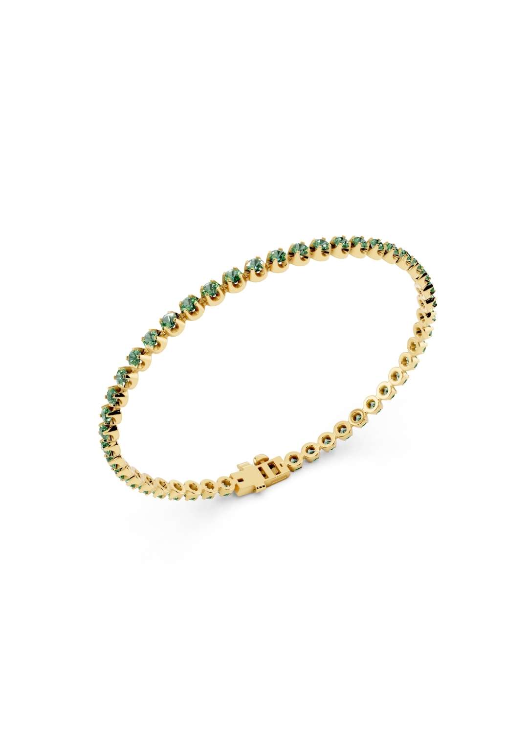Emerald Bezel Tennis Bracelet Image 3