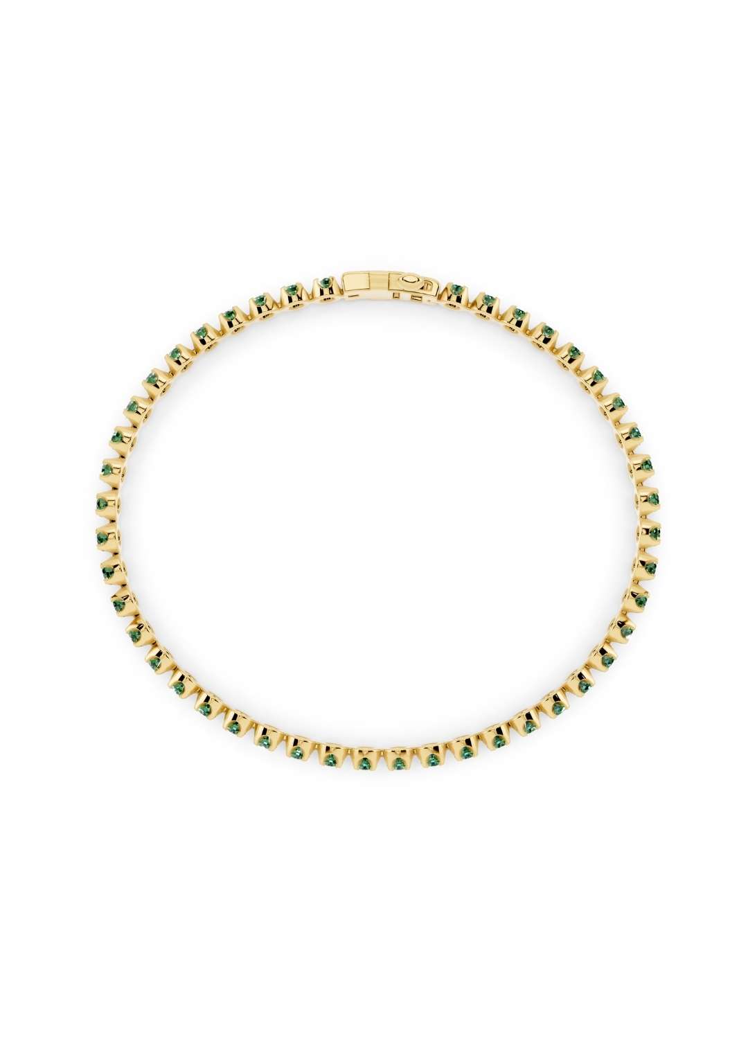 Emerald Bezel Tennis Bracelet Image 4