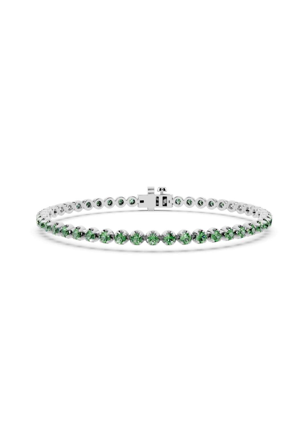 Emerald Bezel Tennis Bracelet Image 10