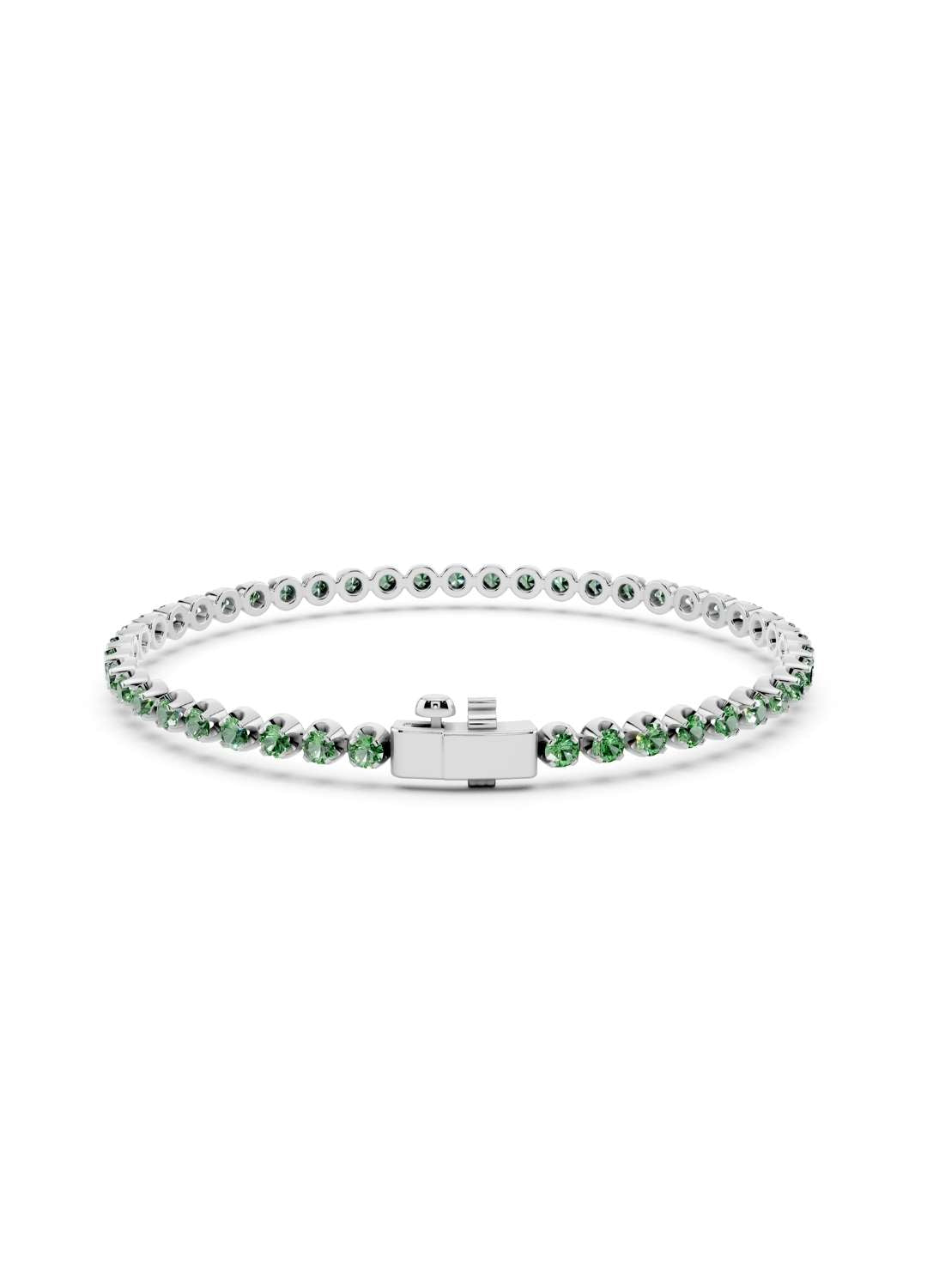 Emerald Bezel Tennis Bracelet Image 12