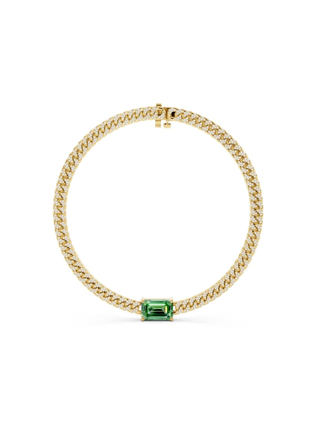 Emerald Cuban Link Necklace Image 1