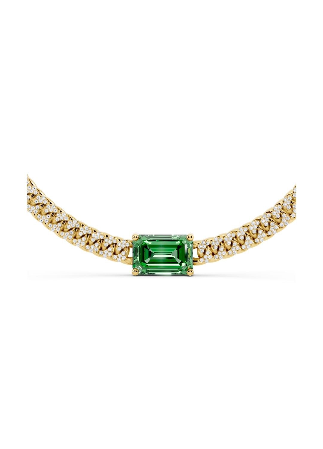 Emerald Cuban Link Necklace Image 4