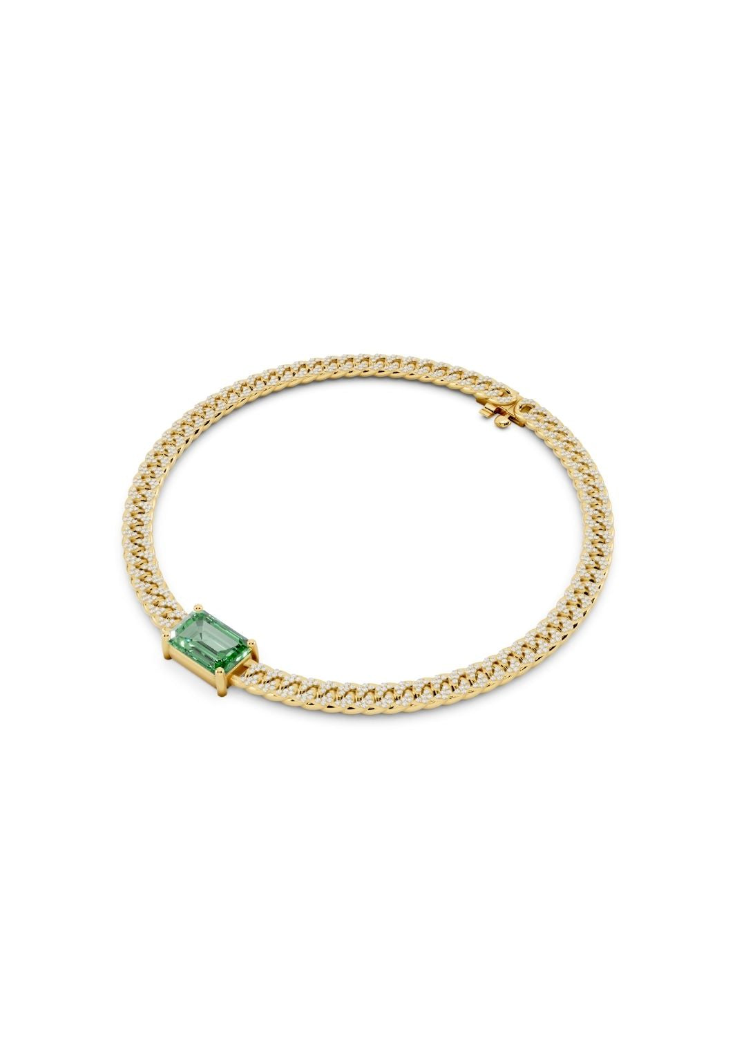 Emerald Cuban Link Necklace Image 5