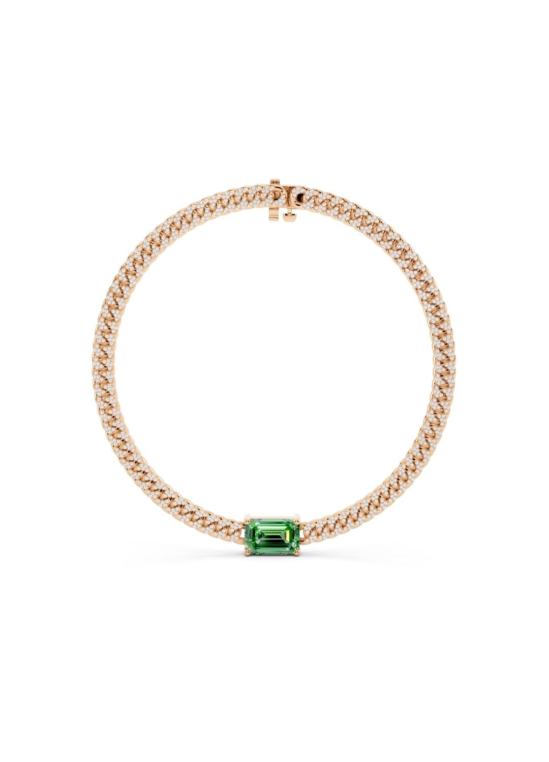Emerald Cuban Link Necklace Image 7
