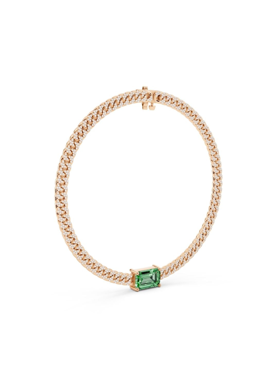 Emerald Cuban Link Necklace Image 8