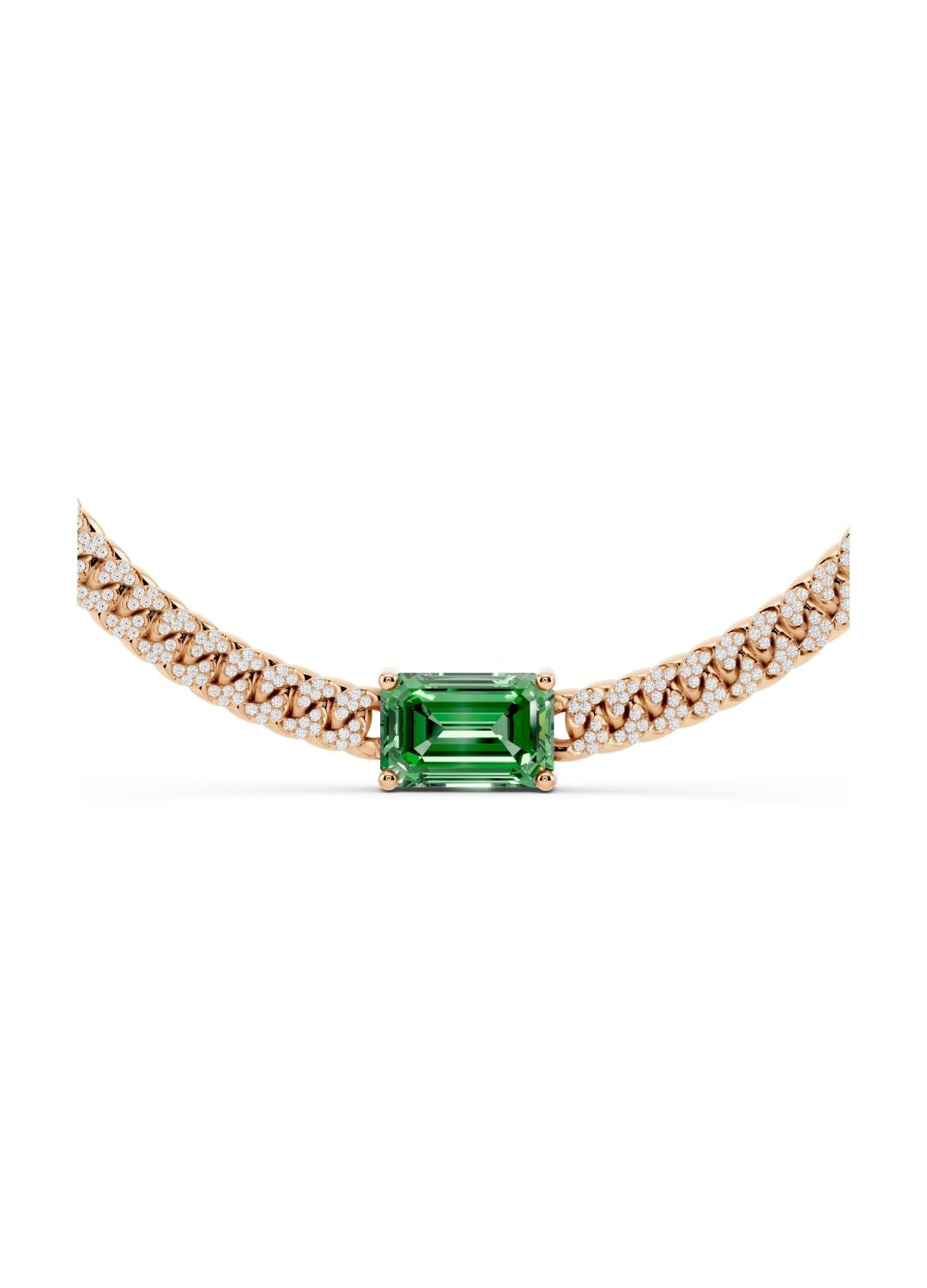 Emerald Cuban Link Necklace Image 9