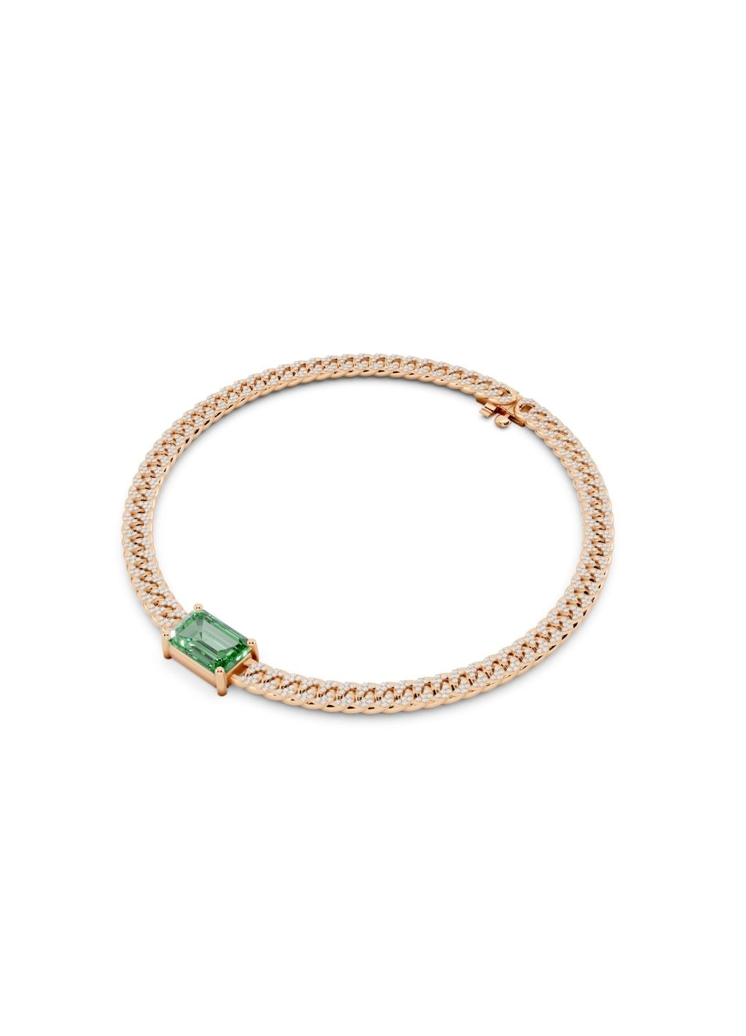 Emerald Cuban Link Necklace Image 10