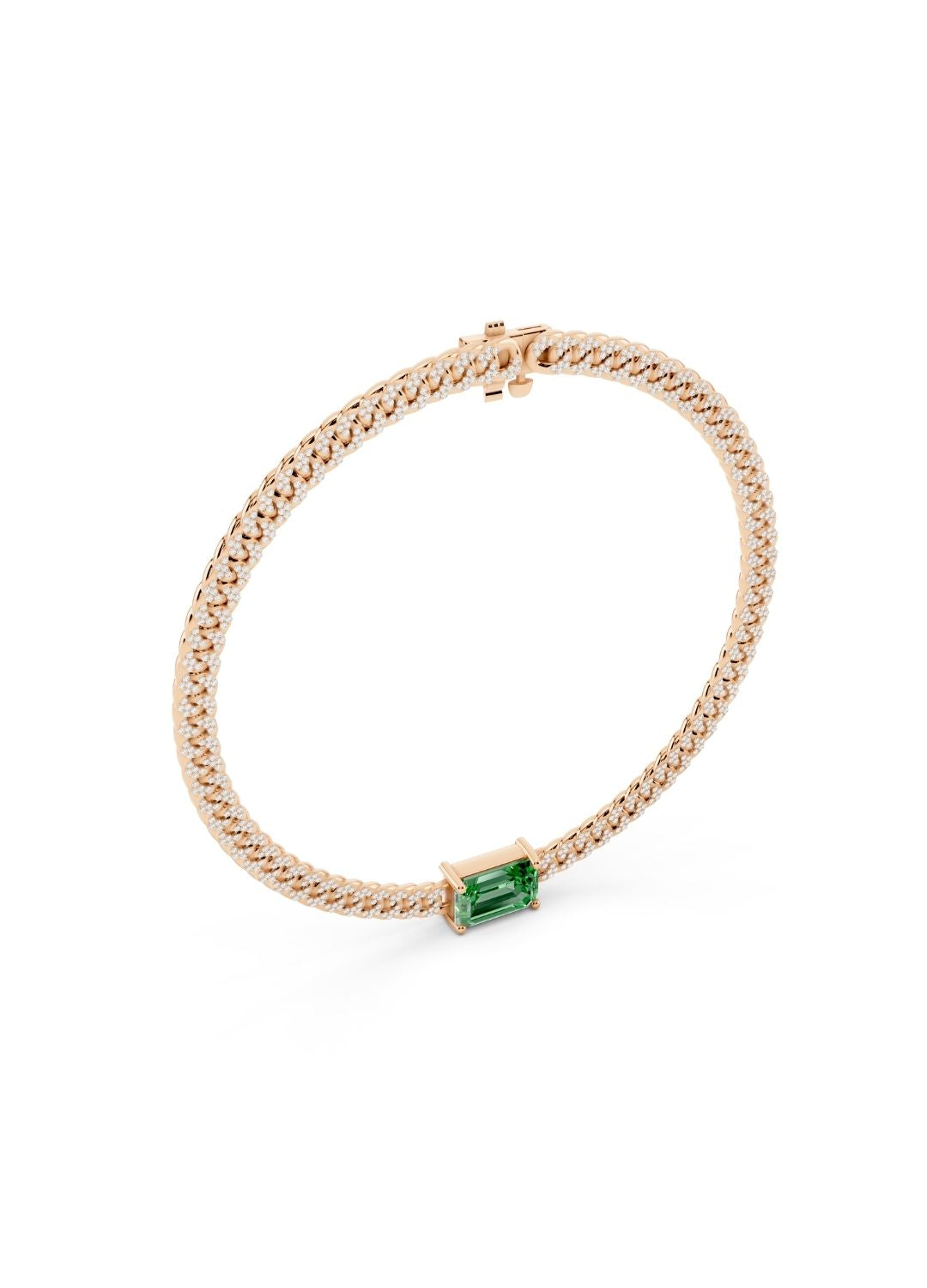 Emerald Cuban Link Necklace Image 11