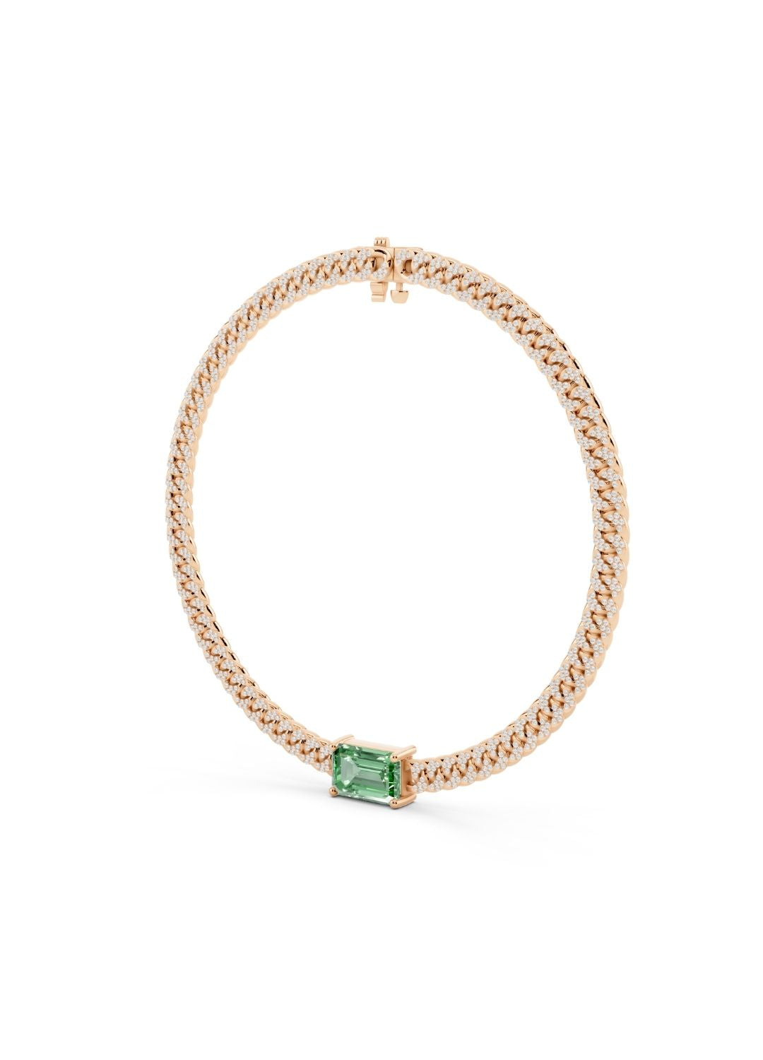Emerald Cuban Link Necklace Image 6