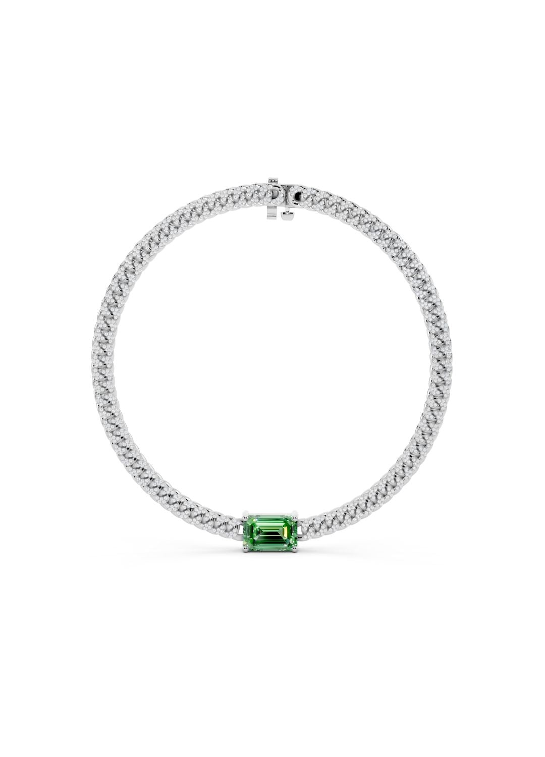 Emerald Cuban Link Necklace Image 13