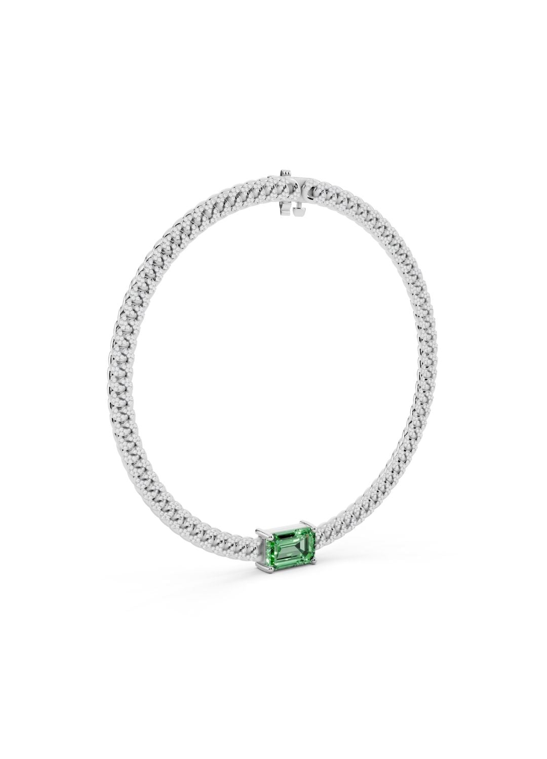 Emerald Cuban Link Necklace Image 14
