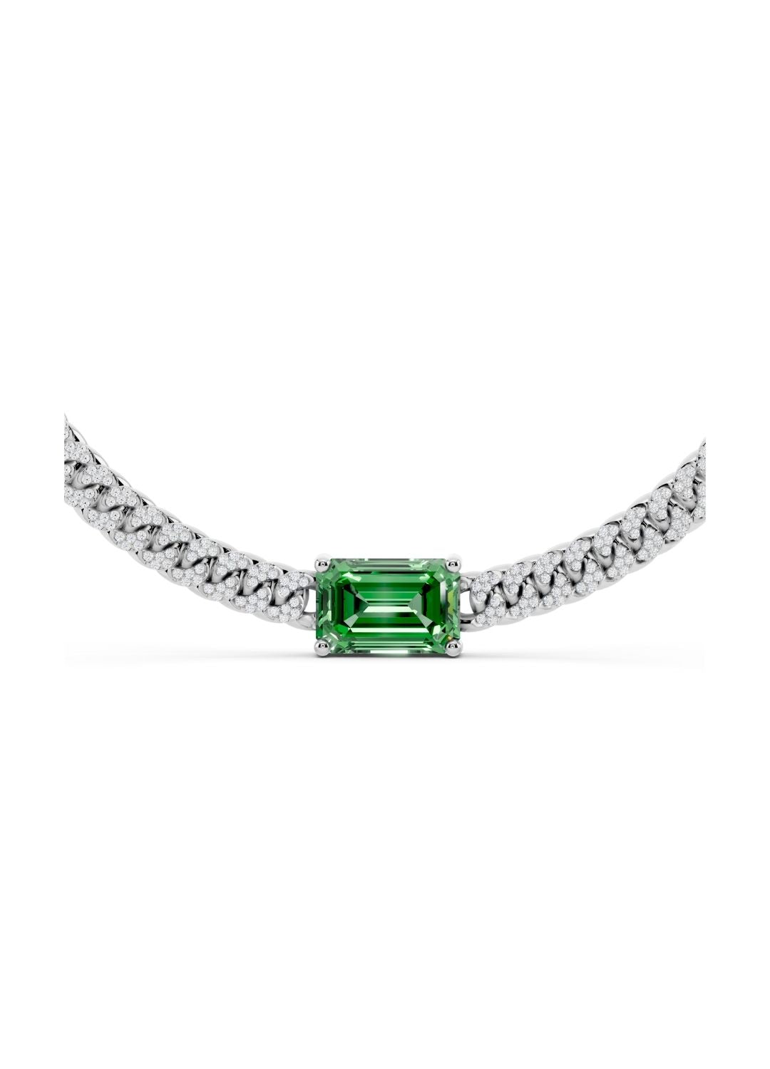 Emerald Cuban Link Necklace Image 15