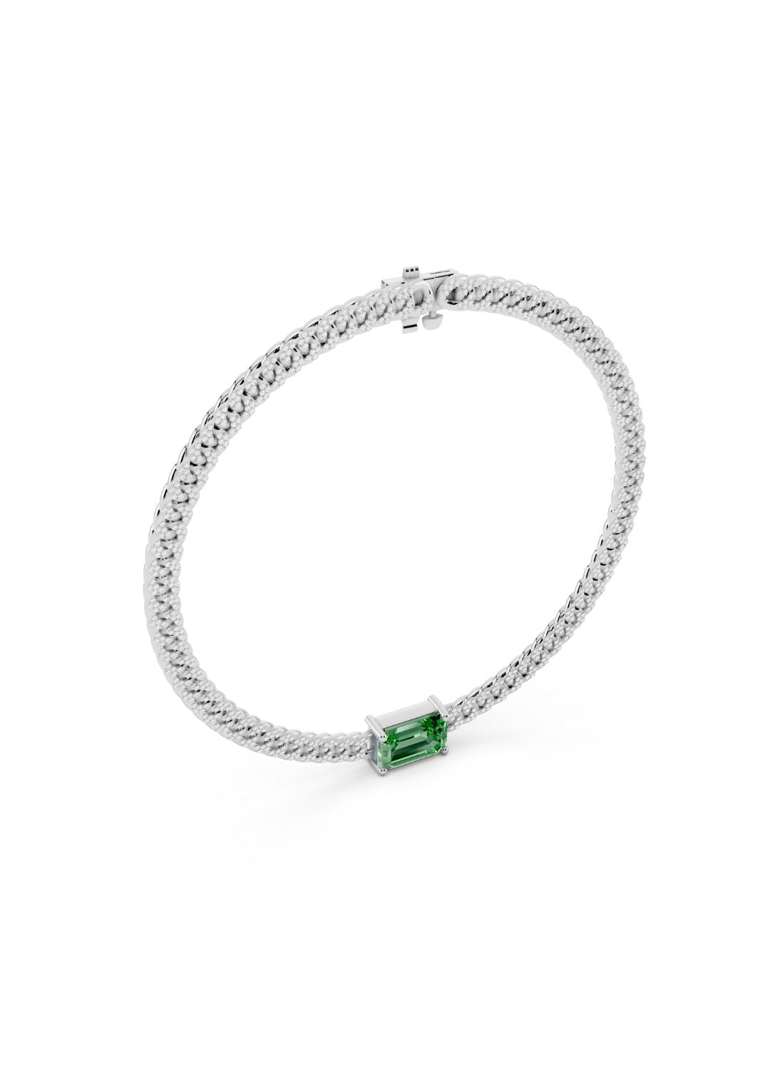 Emerald Cuban Link Necklace Image 17