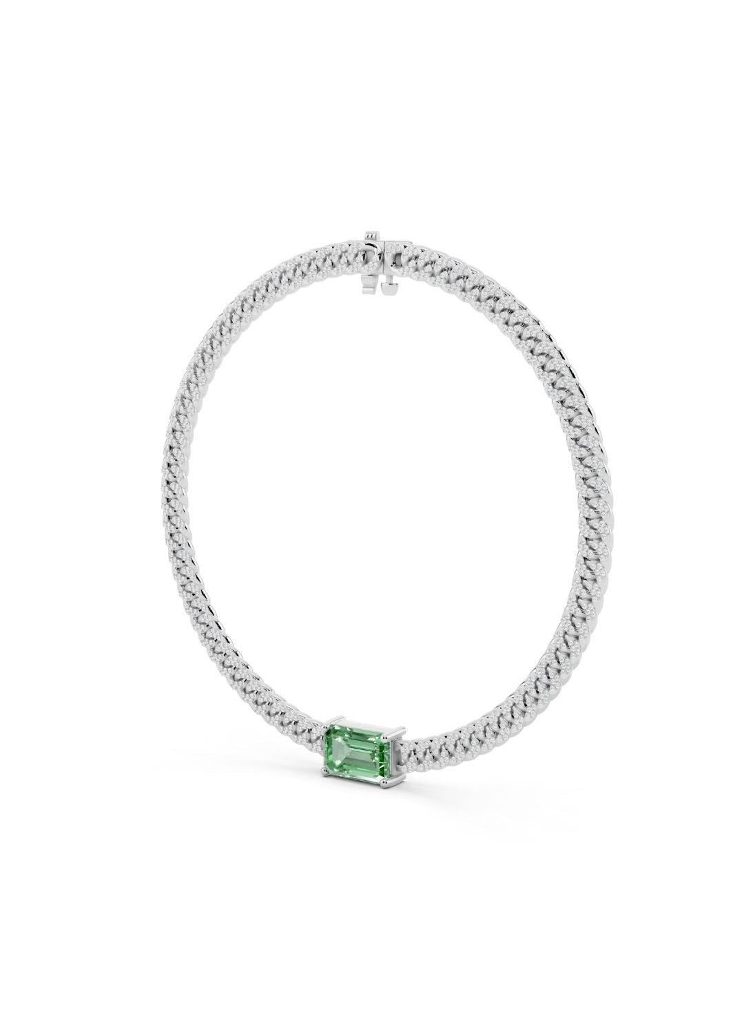 Emerald Cuban Link Necklace Image 12
