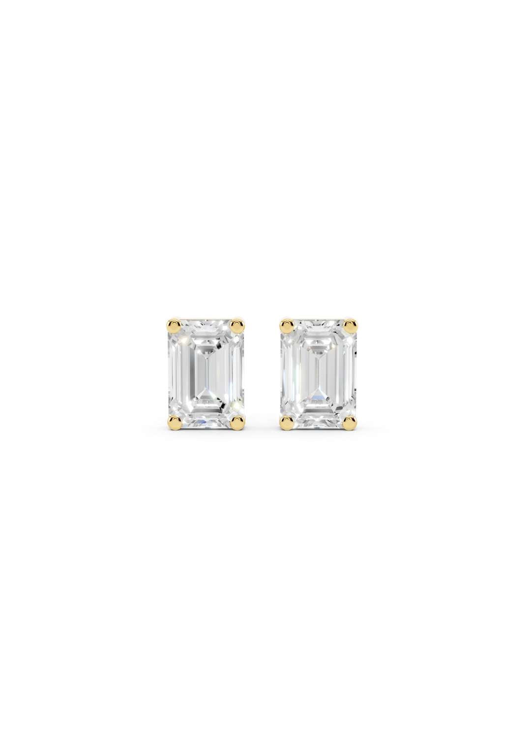 Emerald Cut Diamond Stud Earrings  Image 1