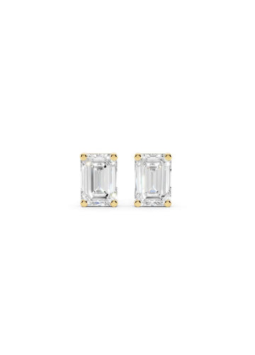 Emerald Cut Diamond Stud Earrings  Image 1