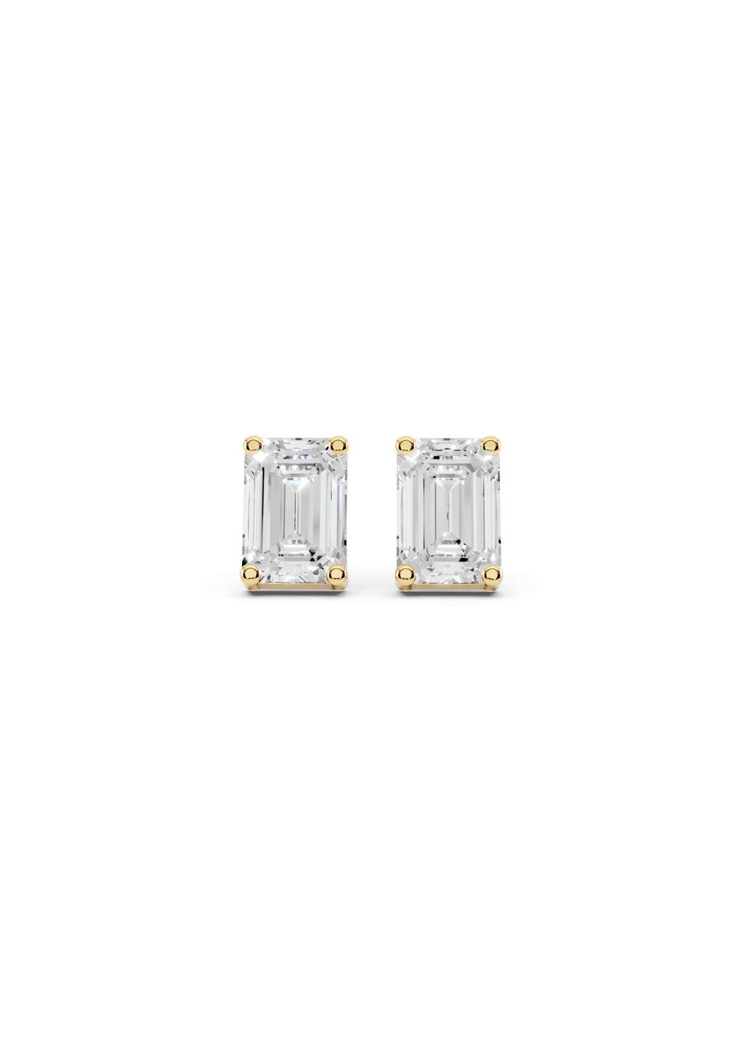 Emerald Cut Diamond Stud Earrings  Image 1