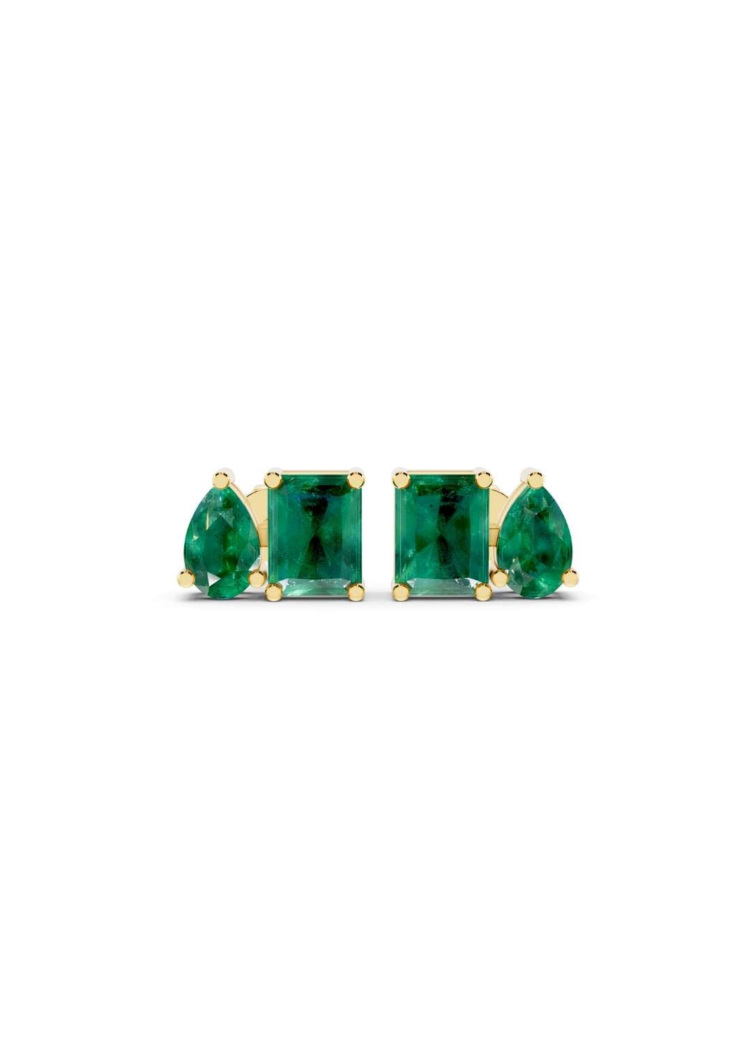 Emerald Duo Stud Earrings Image 1