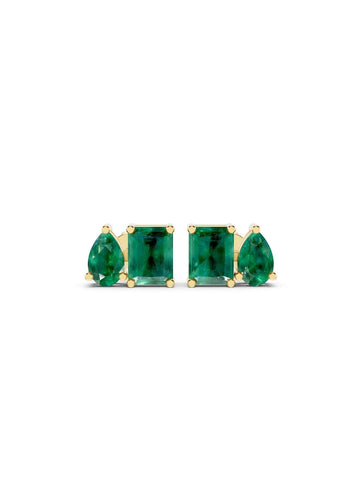 Emerald Duo Stud Earrings Image 1