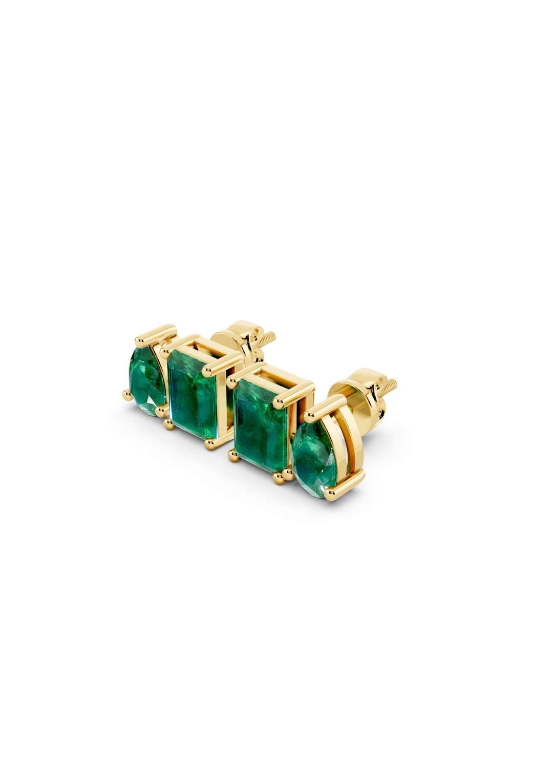 Emerald Duo Stud Earrings Image 3