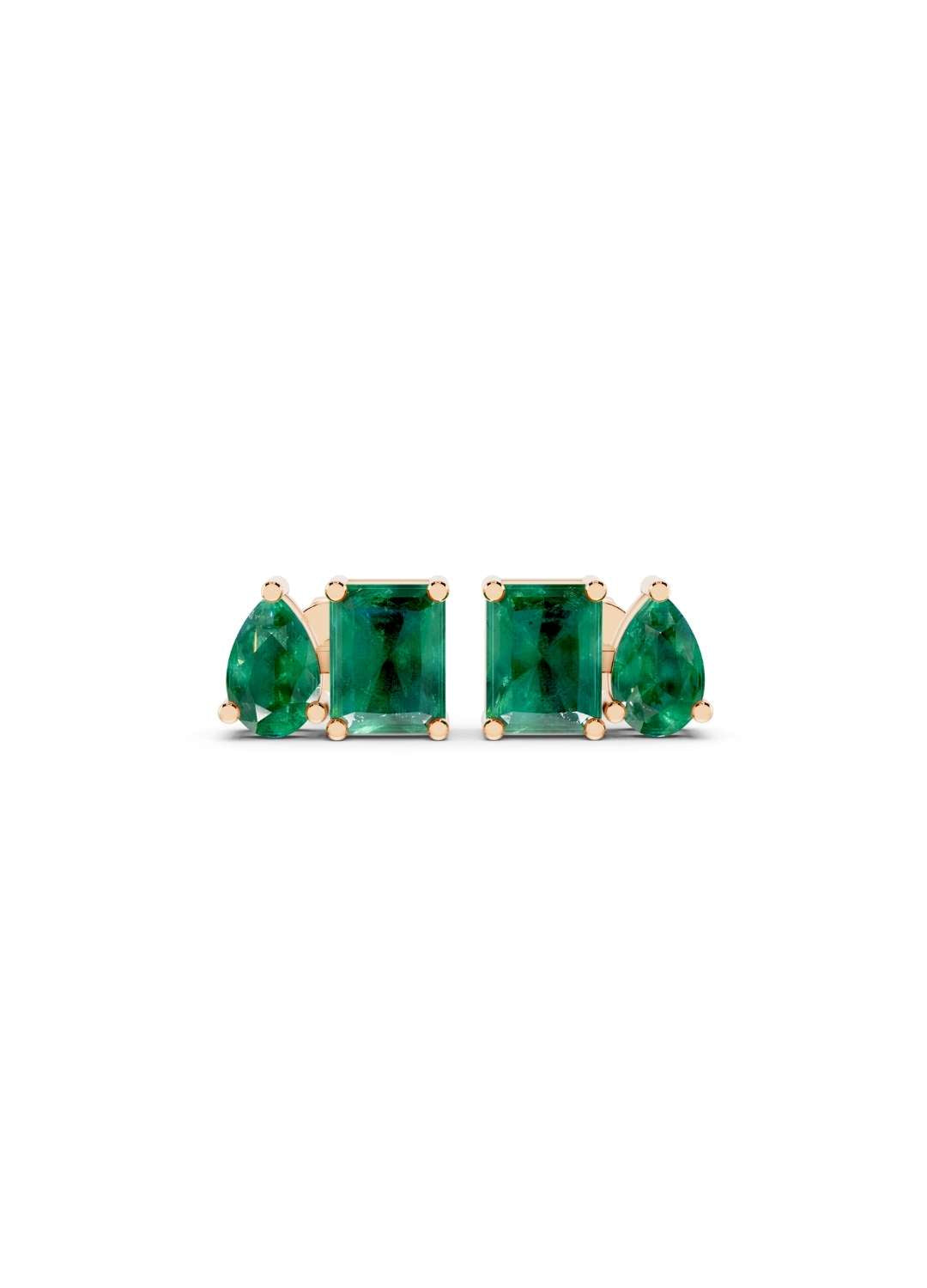 Emerald Duo Stud Earrings Image 5