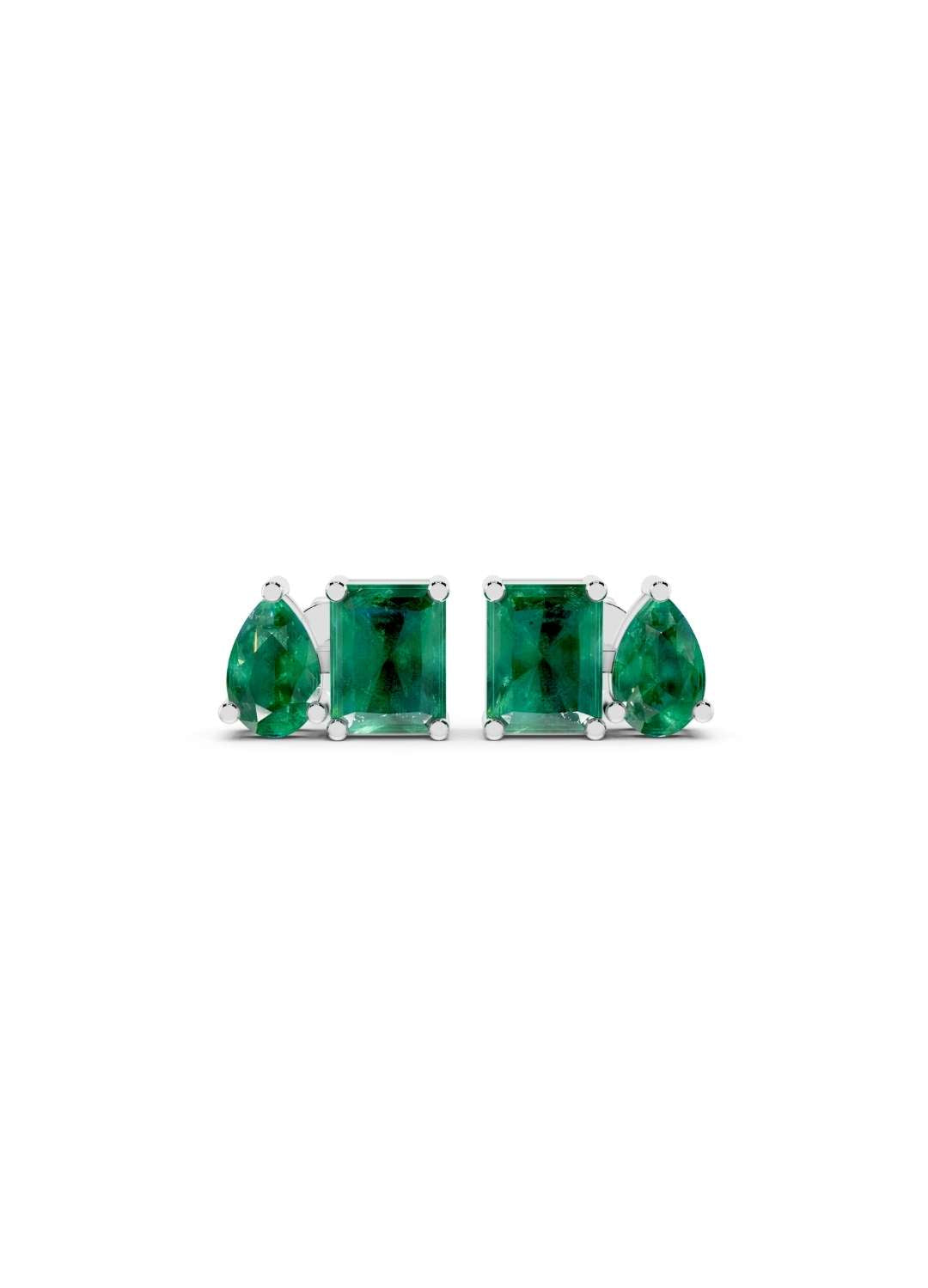 Emerald Duo Stud Earrings Image 9