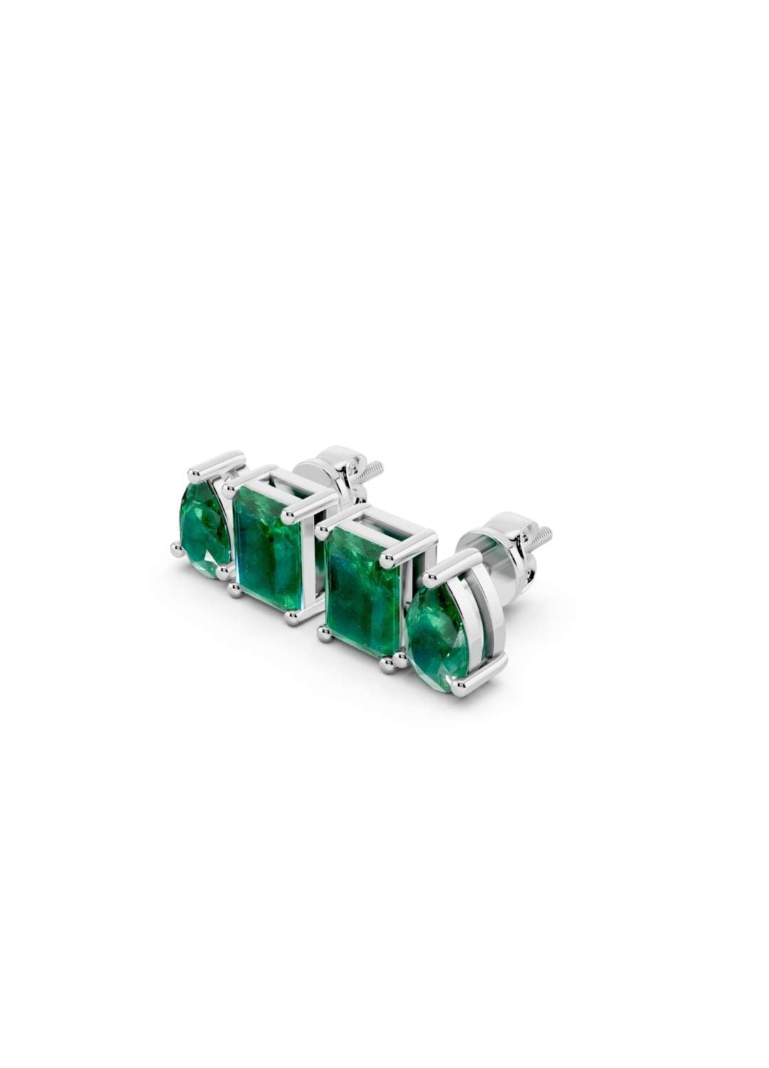 Emerald Duo Stud Earrings Image 11