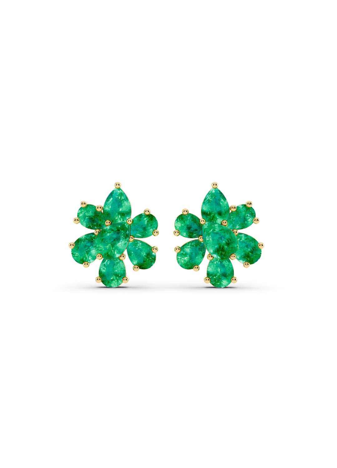 Emerald Floral Stud Earrings Image 1