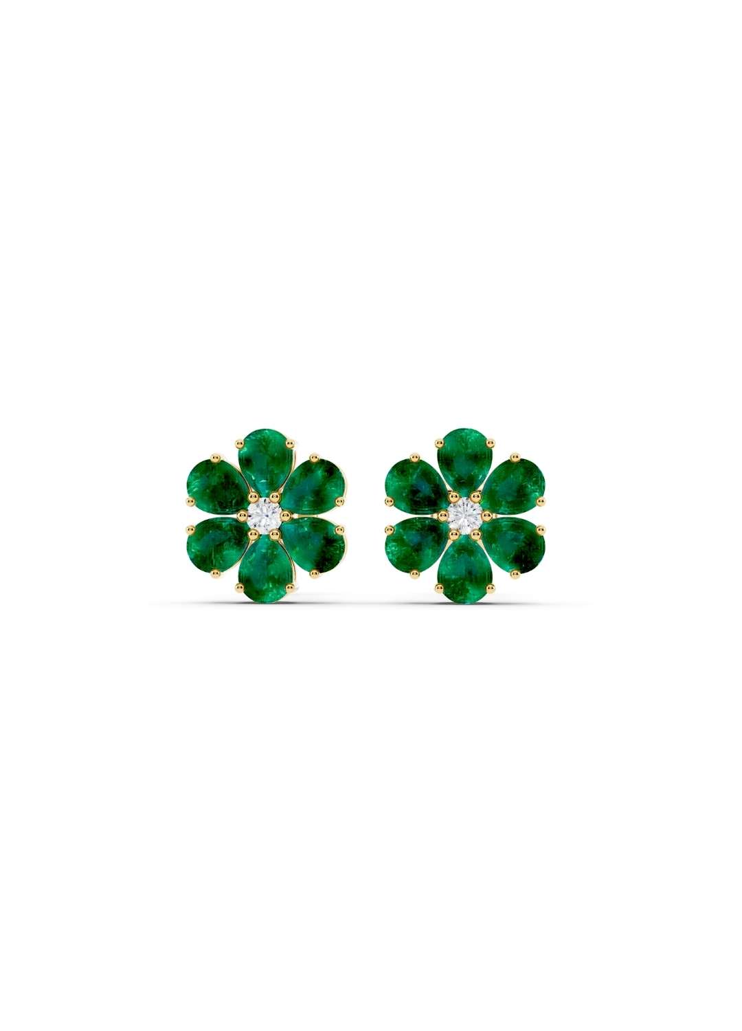 Emerald Floral Spark Stud Earrings Image 1