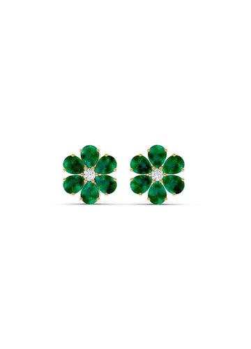 Emerald Floral Spark Stud Earrings Image 1