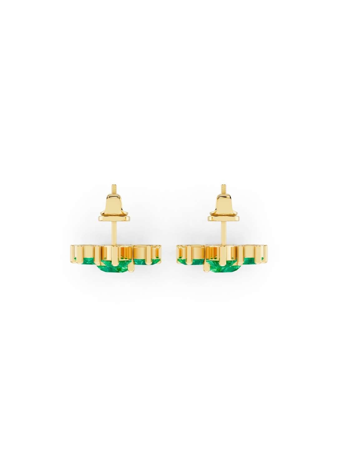 Emerald Floral Stud Earrings Image 4