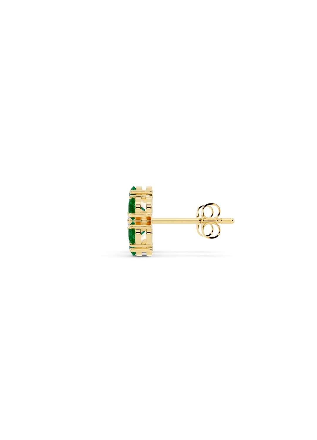 Emerald Floral Spark Stud Earrings Image 4