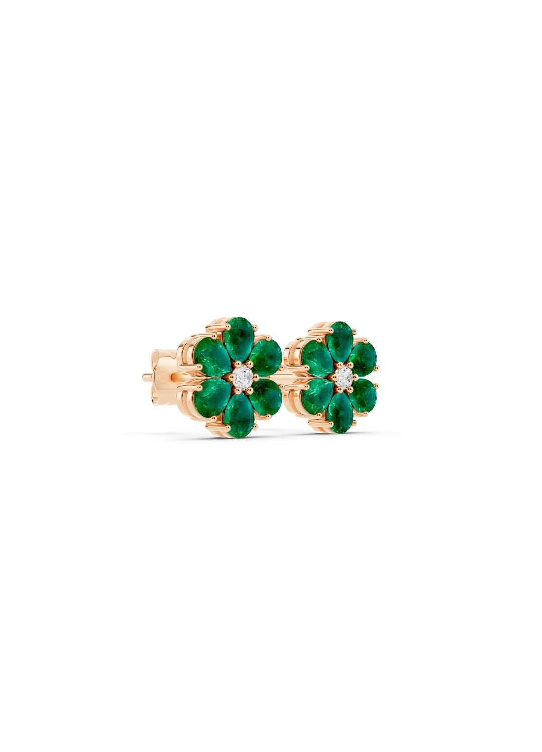 Emerald Floral Spark Stud Earrings Image 6