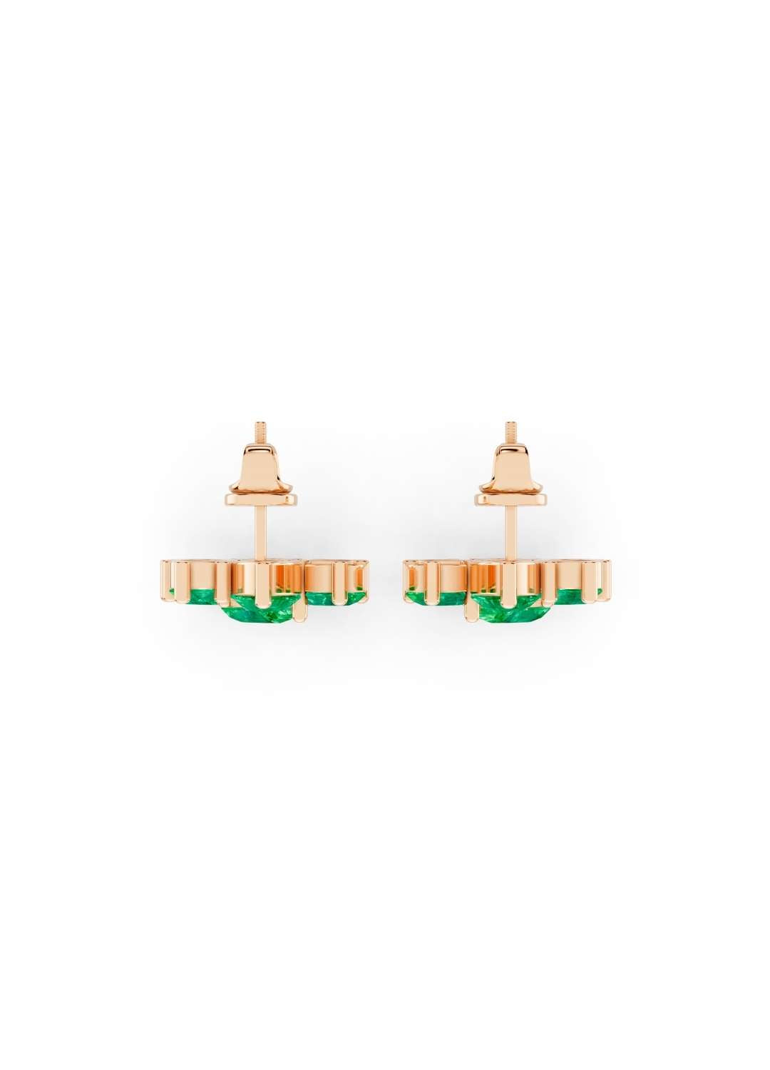 Emerald Floral Stud Earrings Image 8