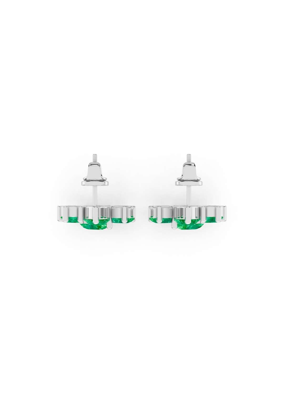 Emerald Floral Stud Earrings Image 12