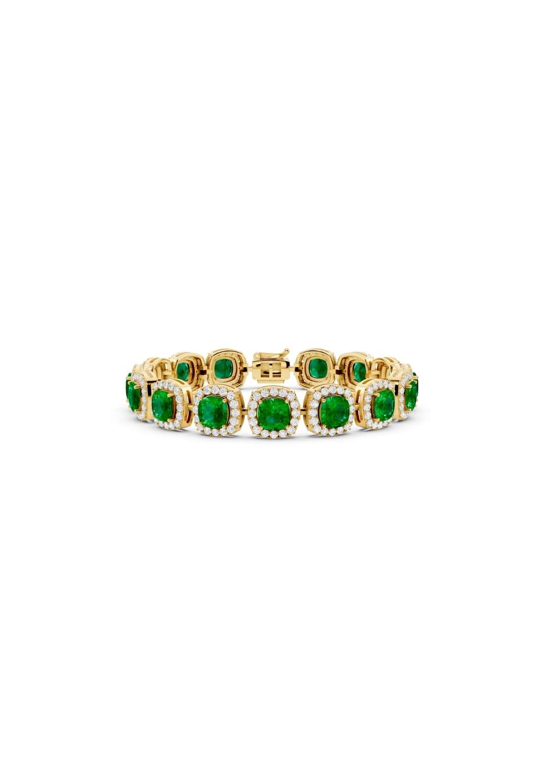 Emerald Halo Diamond Bracelet Image 1