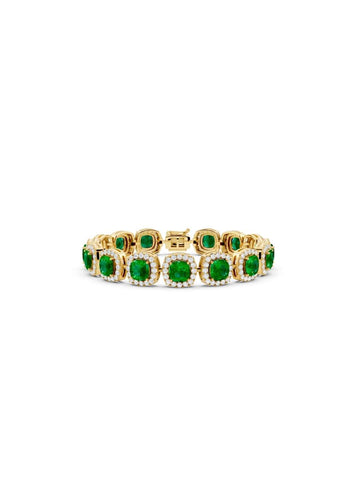 Emerald Halo Diamond Bracelet Image 1