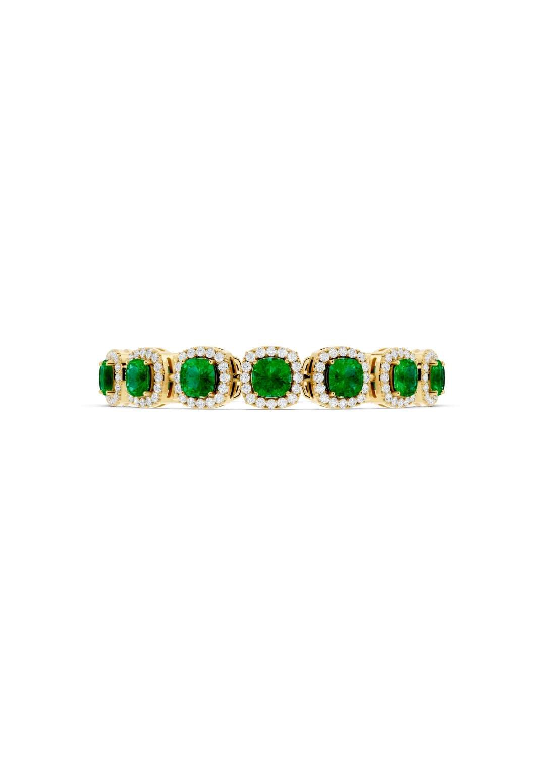 Emerald Halo Diamond Bracelet Image 3