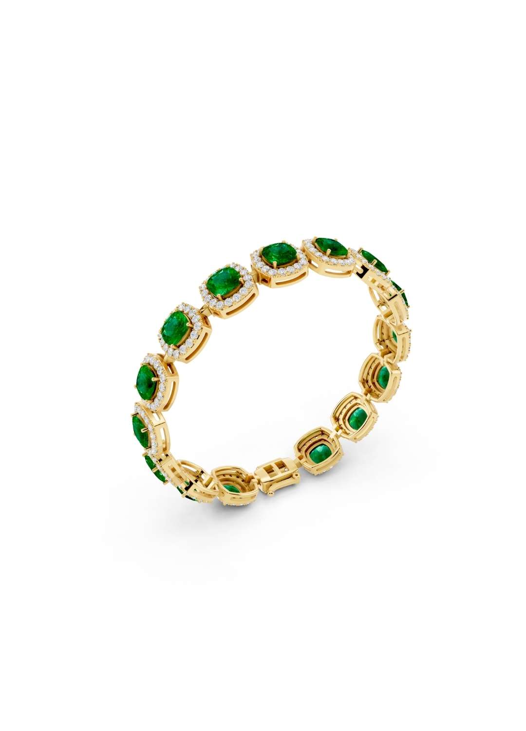 Emerald Halo Diamond Bracelet Image 4