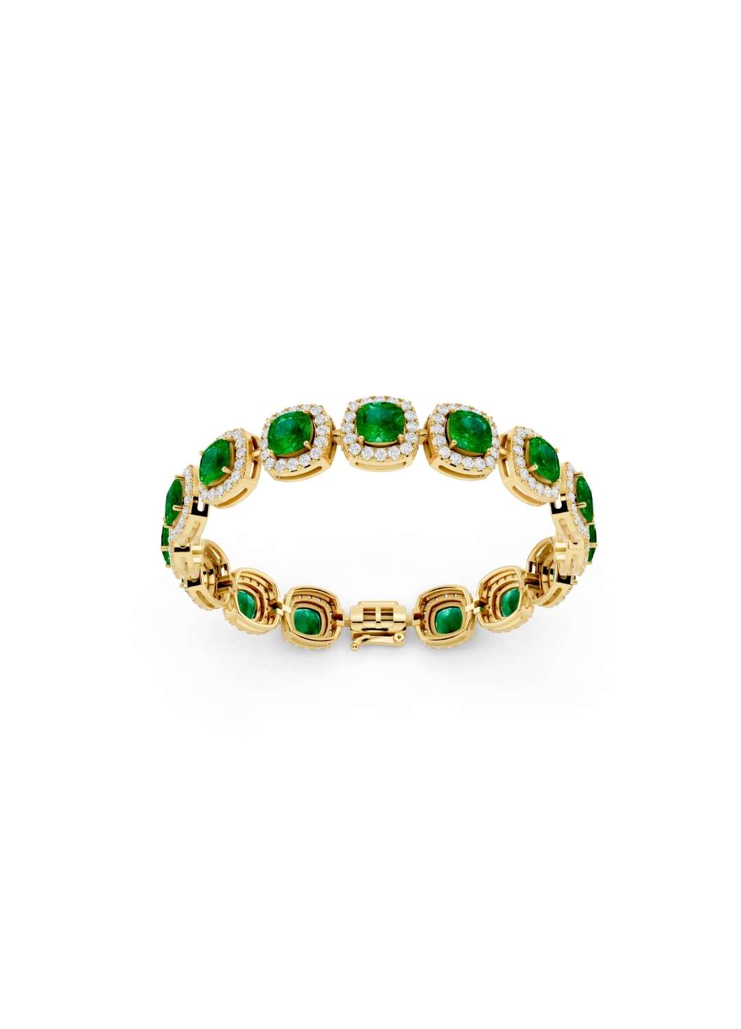 Emerald Halo Diamond Bracelet Image 5