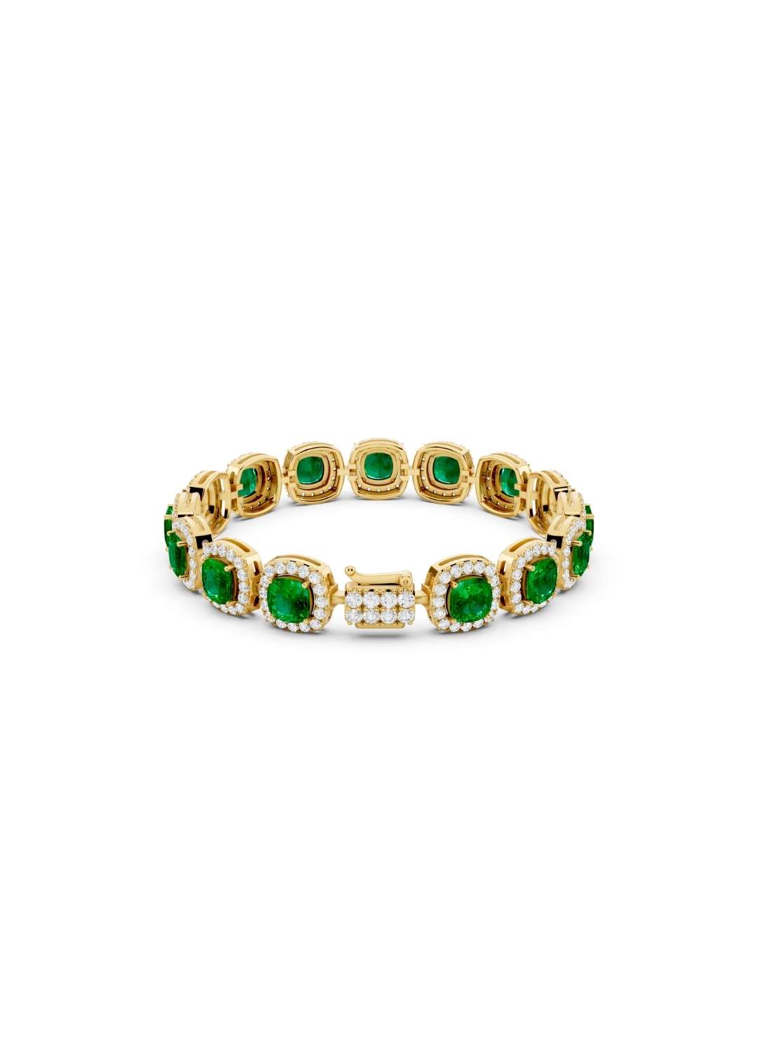 Emerald Halo Diamond Bracelet Image 2
