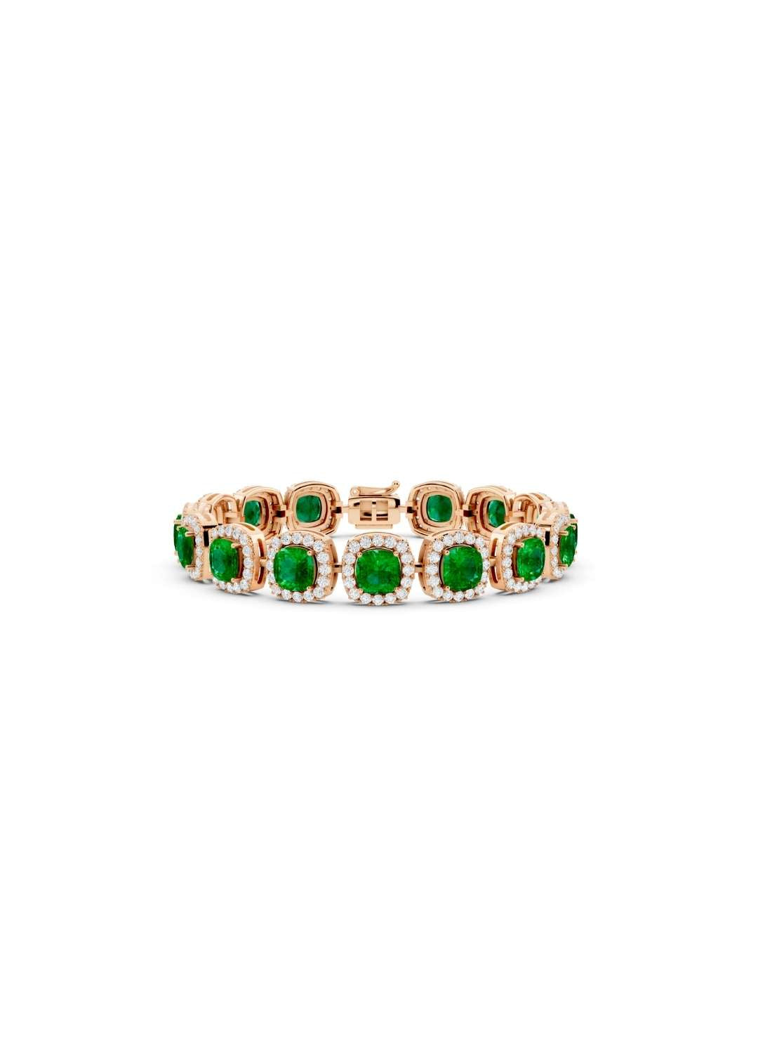 Emerald Halo Diamond Bracelet Image 6