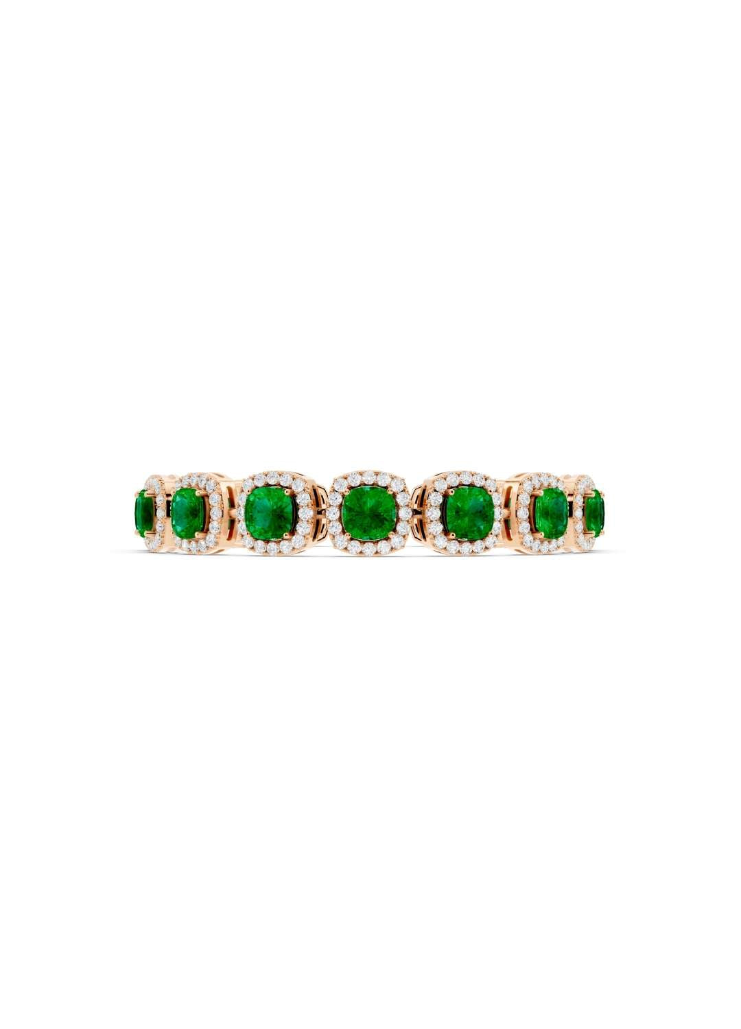 Emerald Halo Diamond Bracelet Image 8