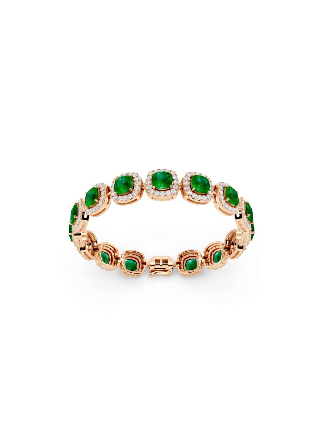 Emerald Halo Diamond Bracelet Image 10