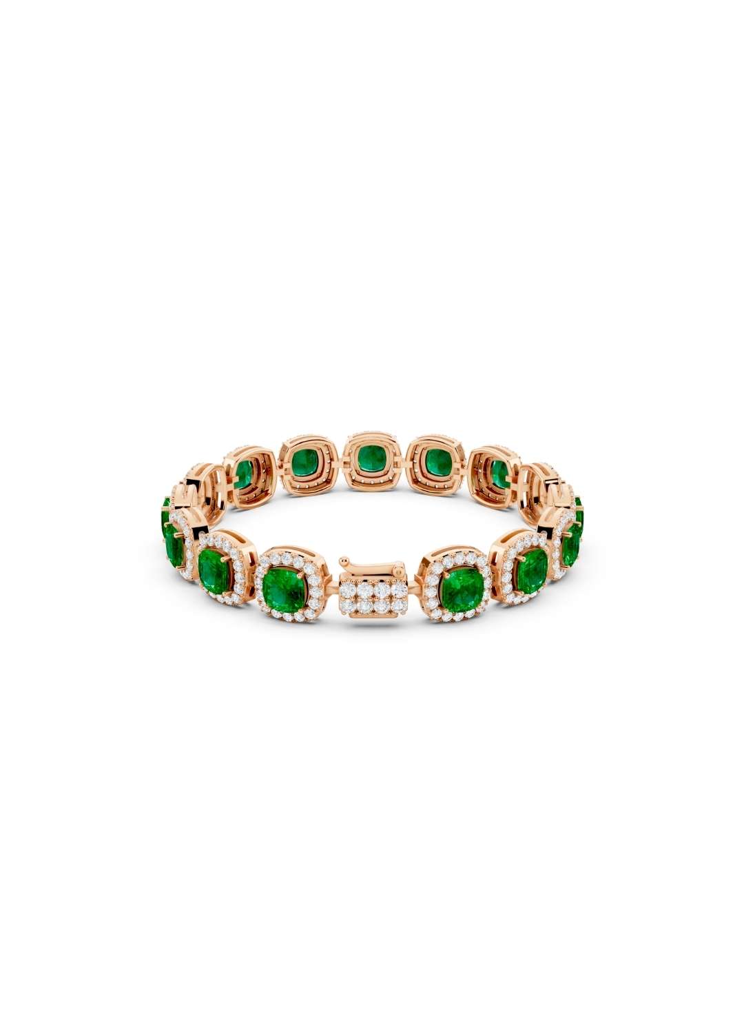 Emerald Halo Diamond Bracelet Image 7