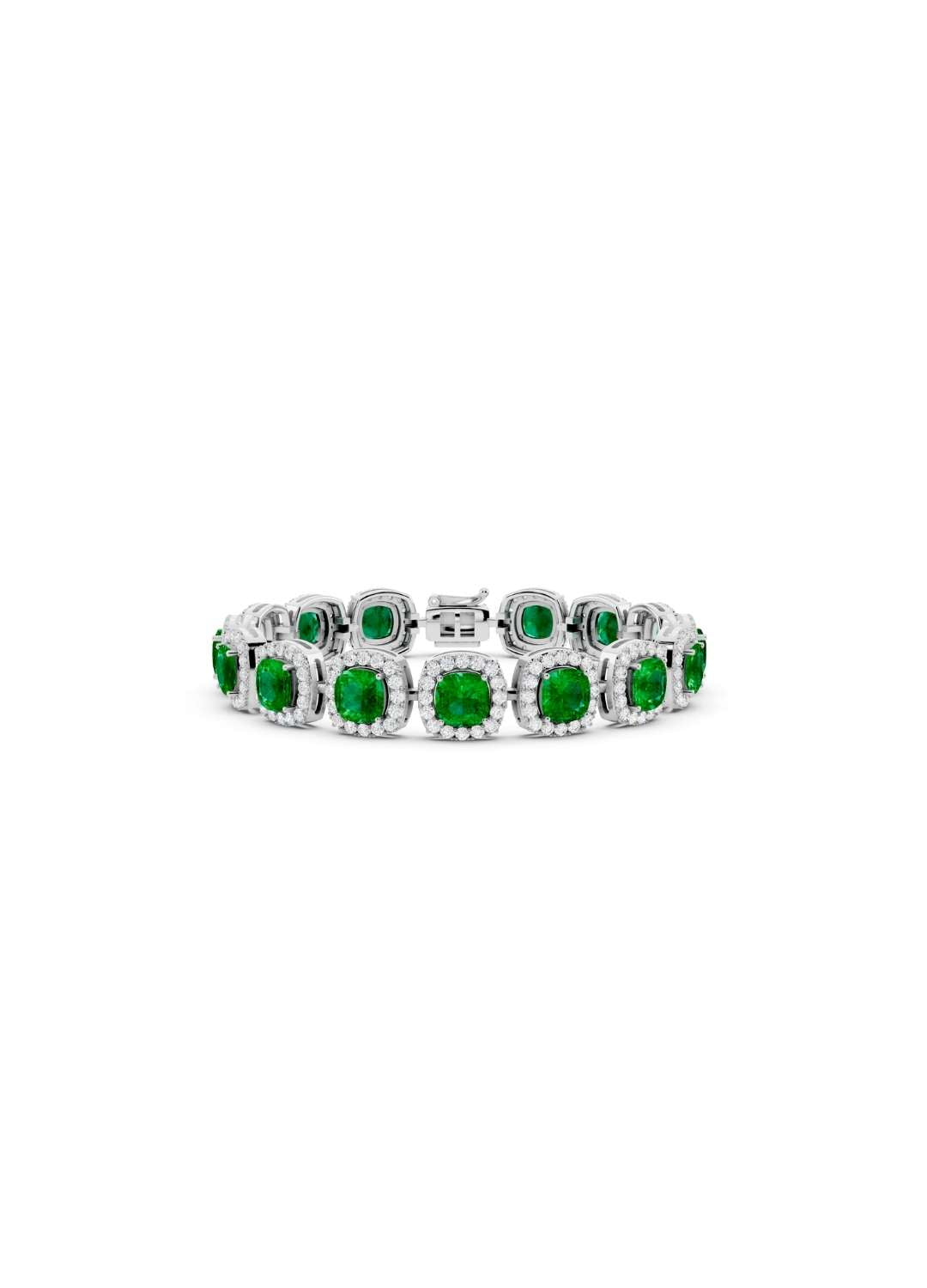 Emerald Halo Diamond Bracelet Image 11