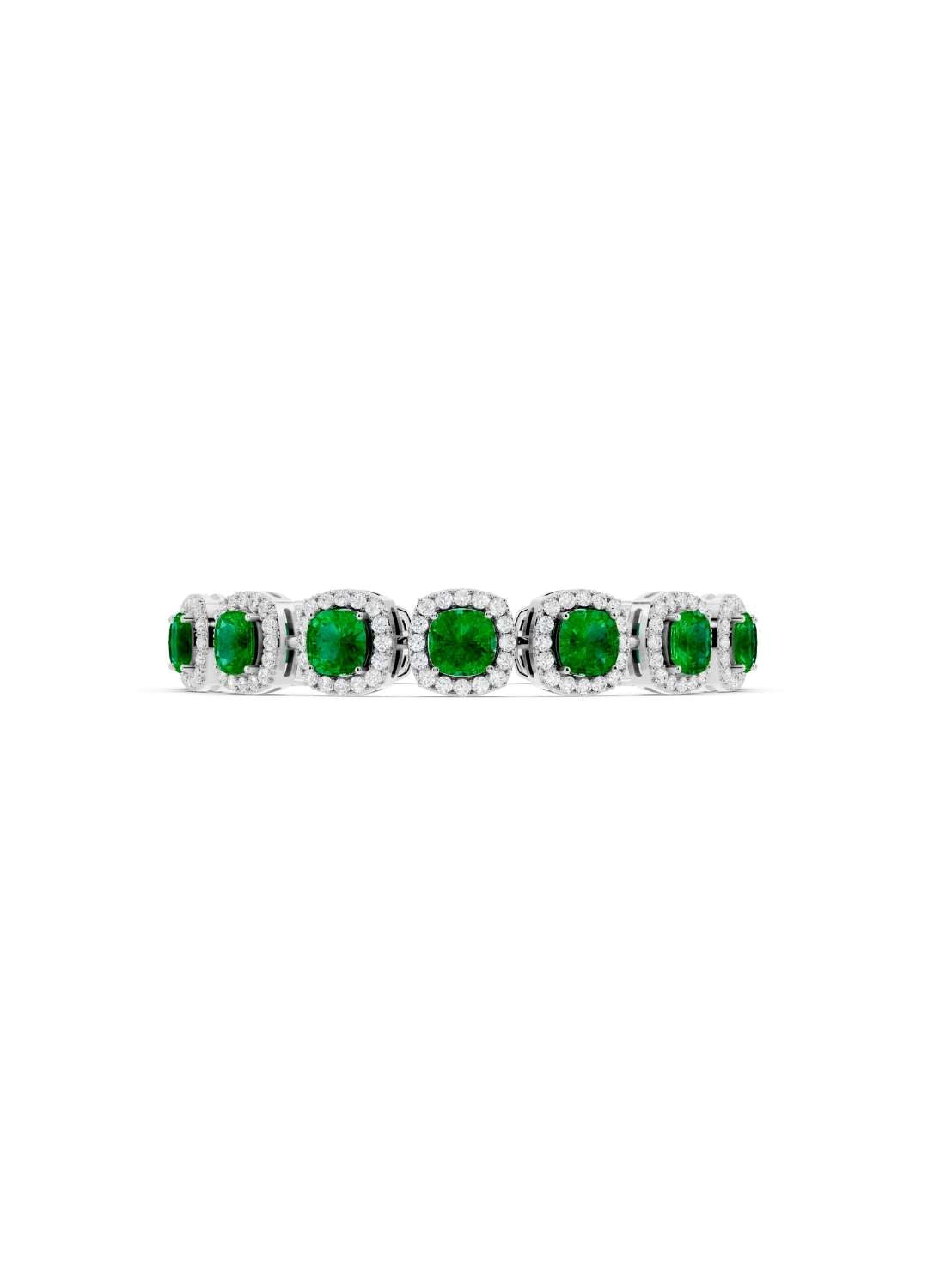 Emerald Halo Diamond Bracelet Image 13
