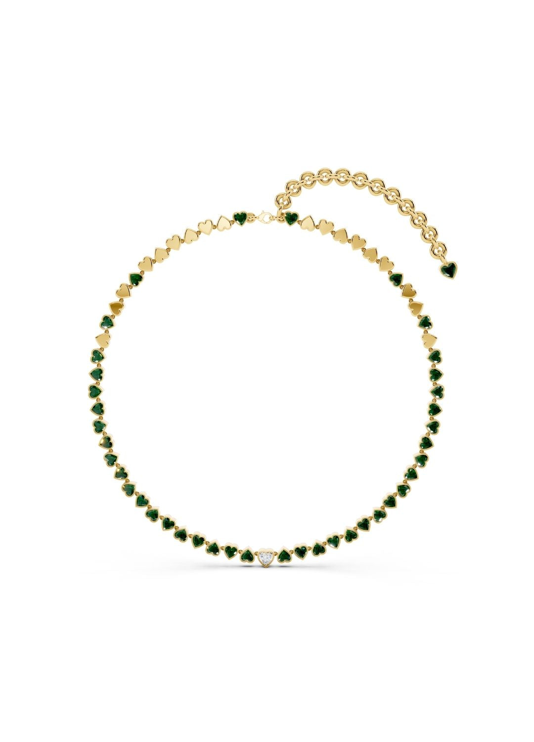 Emerald Heart Tennis Necklace Image 1