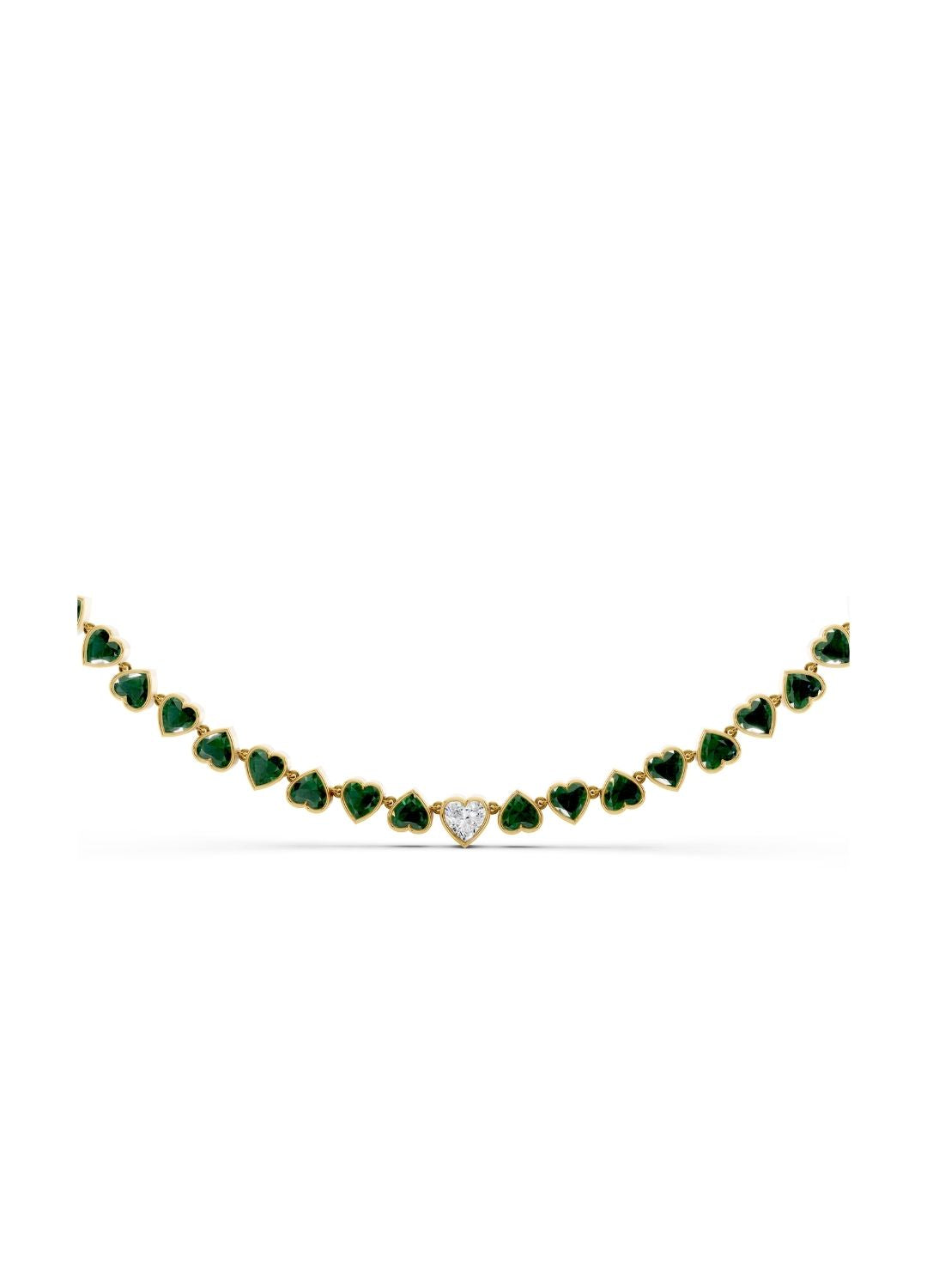 Emerald Heart Tennis Necklace Image 3